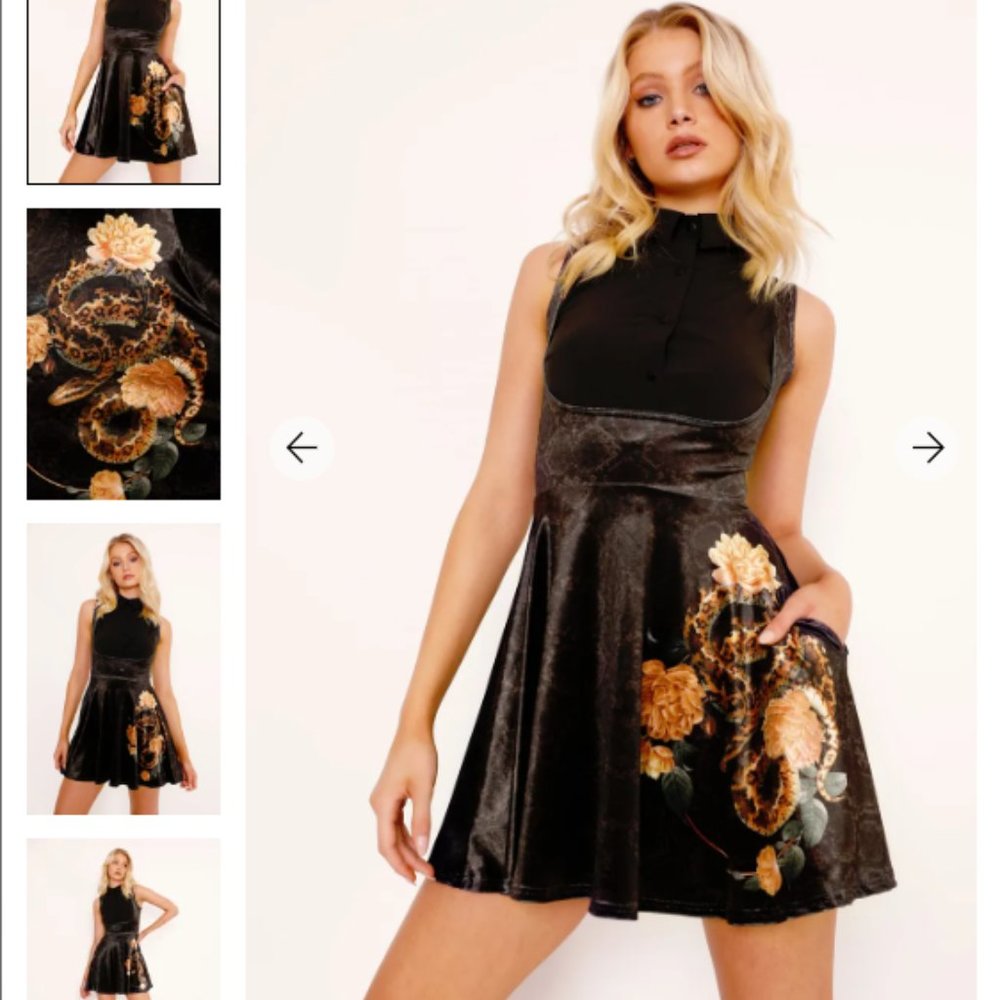 [Blackmilkclothing] POISON POSY VELVET UNDERBUST DRESS - LIMITED